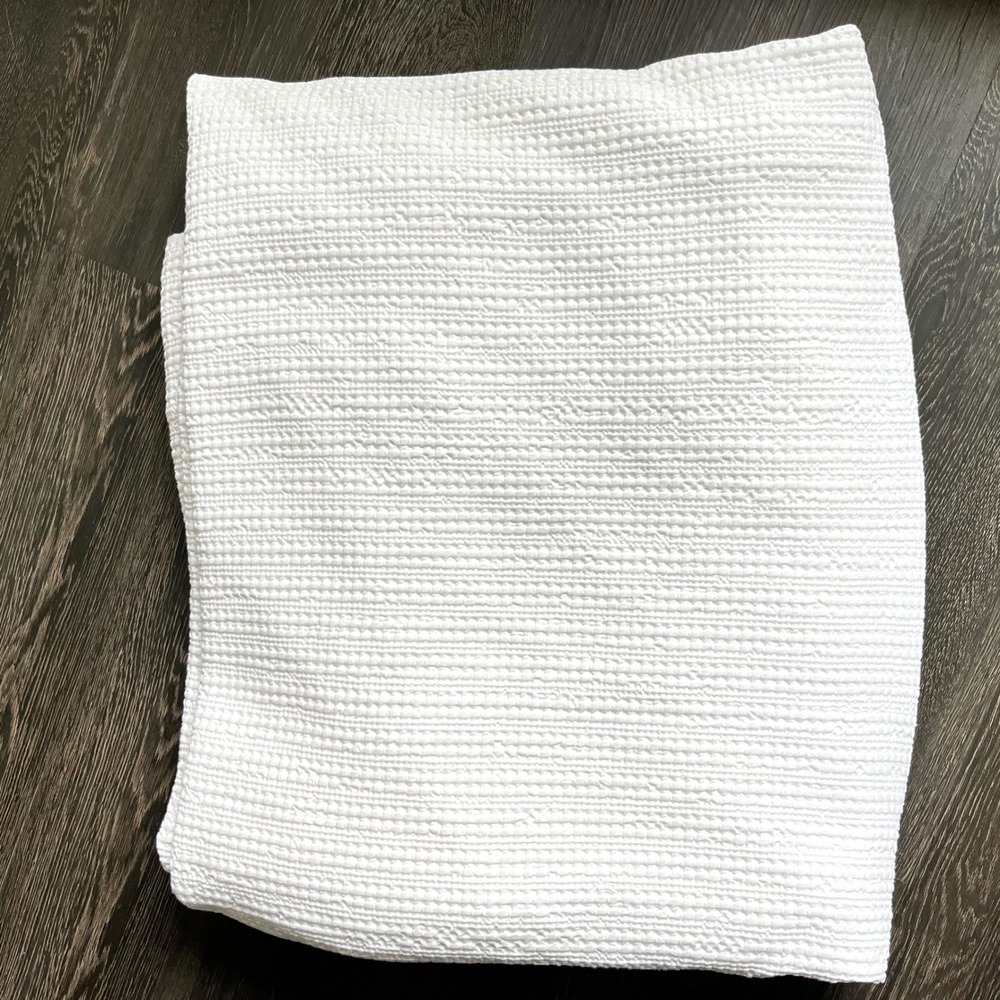 Pottery Barn Honeycomb Cotton King Duvet Cover White Textured